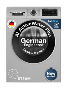 BOSCH 10 kg Fully Automatic Front Load Washing Machine with In-built Heater Silver
