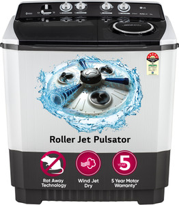 LG Electronics 9.5 kg Semi Automatic Top Load Washing Machine Grey, White
