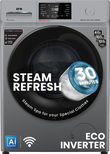 IFB 8 kg 5 Star with Steam Refresh program, 9 Swirl Wash, Eco Inverter, Touch Panel with AI Fully Automatic Front Load Washing Machine with In-built Heater Grey