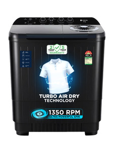 MOTOROLA 12 kg with Turbo Air Dry and Hard Water Wash Semi Automatic Top Load Washing Machine Black