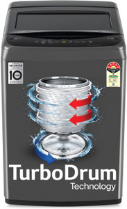 LG 7.5 kg 5 Star, Smart Inverter Technology, TurboDrum, Smart Diagnosis Fully Automatic Top Load Washing Machine Grey