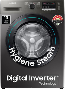 Samsung 9 kg 5 Star, Digital Inverter Motor, Hygiene Steam, Fully Automatic Front Load Washing Machine Black