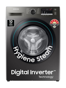 Samsung 9 kg 5 Star, Digital Inverter Motor, Hygiene Steam, Fully Automatic Front Load Washing Machine Black