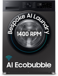 Samsung 9 kg 5 Star, AI Ecobubble, Super Speed, Wi-Fi, Hygiene Steam, Digital Inverter Motor Fully Automatic Front Load Washing Machine with In-built Heater Grey