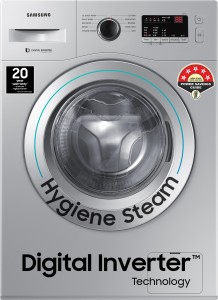 SAMSUNG 6.5 kg with Steam Fully Automatic Front Load Washing Machine with In-built Heater Silver