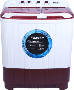 FOXSKY 9.5 kg Semi Automatic Top Load Washing Machine Maroon, White