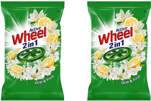 व्हील डिटर्जेंट पाउडर लेमन एन्ड जास्मीन पैक ओएफ 2 डिटर्जेंट पाउडर 2 kg