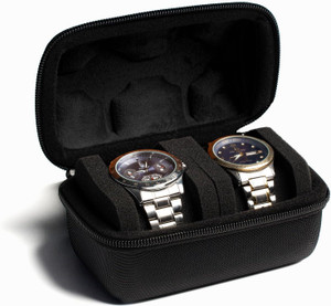 Xpandio 3 Slot Hard Watch Travel Case, Watch Roll Case Storage and Organizer Watch Box