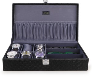 ALAWO Watch Box & Sunglasses Case with 6 Slots for Watches and 3 Slots for Sunglas Watch Box