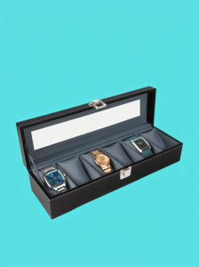 WristVault Men's and Women's Watch Box Holder Organizer Case in Grey color- Watch Box