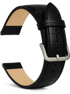 RStraps 24mm Croc Black Genuine Leather Watch Strap Belt for Men | Replacement Band 24 mm Genuine Leather Watch Strap