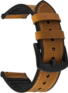 ADAMO 22mm Leather Silicone Straps Compatible with Samsang Galaxy Watch 3 45mm 22 mm Genuine Leather Watch Strap