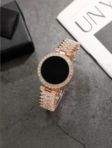 RS TRADER CO LUXURY FASHION DIAMOND CRYSTAL DIAL STAINLESS STEEL ROSE GOLD CHAIN RSA LUXURY FASHION DIAMOND CRYSTAL DIAL STAINLESS STEEL ROSE GOLD CHAIN RSA Digital Watch  - For Women
