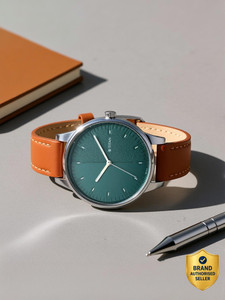 Titan 2648SL01 Titan Workwear Teal Green Dial Tan LeatherStrap Analog Watch  - For Women