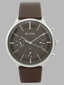 Titan NQ90134SL02 Titan Light Leathers Multifunction Brown Dial Brown LeatherStrap Analog Watch  - For Men