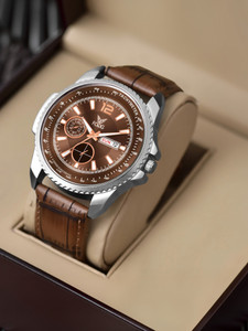 FOGG 1219-Brown Day and Date Display Analog Watch  - For Men