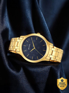 Titan Gents Karishma Radiance Titan Karishma Blue Dial Gold Stainless Steel Strap Analog Watch  - For Men