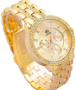 ADAMO 839YYM04 Designer Scratch Resistant Gold Dial Round Shaped with Stainless Steel Chain Premium watch for Women and Girls एनालॉग घड़ी - महिलाओं के लिए