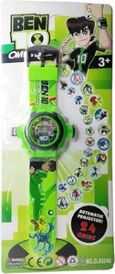 BnM Digital 24 Images Projector Watch for Kids Ben10 Green color Projector Birthday Gift Kids Watch BEN 10 GREEN COLOR Digital Watch  - For Boys & Girls