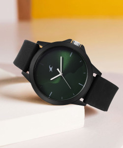 Fastrack Fastrack Tees Forest Green Dial Black Silicone Strap Analog Watch  - For Women