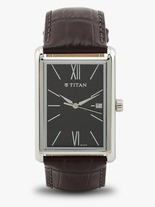 Titan Titan Workwear Urban Chic Black Dial Black LeatherStrap Analog Watch - For Men