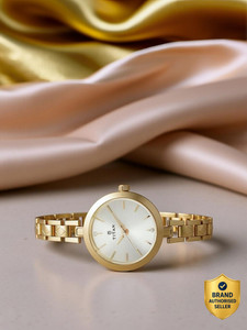 Titan 2598YM01 Titan Karishma Champagne Dial Golden Stainless Steel Strap Analog Watch - For Women