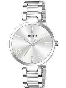 Loretta Stylish Silver Dial Stainless Steel Bracelet Chain Analog Watch  - For Girls