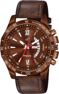 PIRASO RSSL D&D-16 BROWN STRAP New Look Brown Dial & Brown Strap Day & Date Working Display Watch for Men Analog Watch - For Men