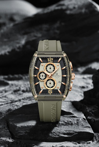 NAVIFORCE Luxurious Rose-Gold Accents And Tactical Olive Green Silicone Strap Analog Watch  - For Men
