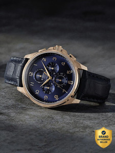 Titan Titan ClaStainless Steelic Chronograph Blue Dial Blue Leather Strap Analog Watch  - For Men