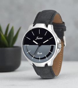 JAINX Multicolor Dial Denim Black Leather Strap Analog Watch  - For Men