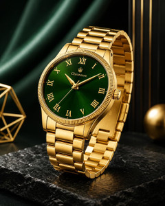Chronorex Regal green vastu watches Lux Green roman watches with gold chain Analog Watch - For Men & Women