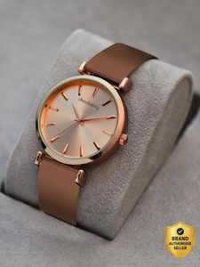 Dressberry Minimalist Rose Gold Dial with Glossy Strap Analog Watch - For Women