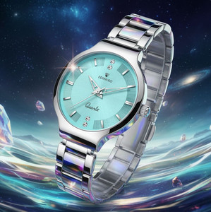 EDINARO ED-2045W Watch for Women Green Dial Silver Bracelet chain strap Girls Analog Watch  - For Women