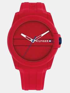 TOMMY HILFIGER Tommy Hilfiger Quartz Red Dial Red Silicone Strap Analog Watch  - For Men