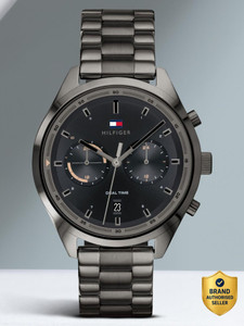 TOMMY HILFIGER NCTH1791727 Tommy Hilfiger Multifunction With Date Black Dial Grey SS Strap Analog Watch - For Men