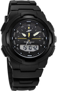 SONATA SF Maverick Black Round Dial Polyurethane Watch For Men Analog-Digital Watch - For Men