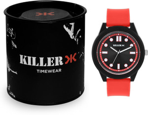 KILLER KLMO51C Killer Analog Men's Watch - Black Dial, Red Silicone Strap Analog Watch  - For Men