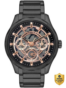 TIMEX Signio Round 44mm Black Dial Analog Watch - For Men