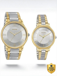 SONATA Modern Bandhan Bandhan Analog Silver Dial Silver & Gold SS Strap Couple Watch Analog Watch  - For Couple