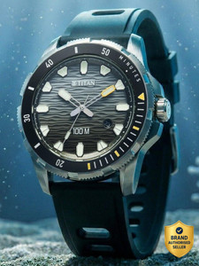 Titan Zero Hour Diver's 100m Black FKM Strap Watch - Image 6