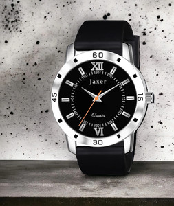 Jaxer Black Dial Silicone Band Analog Watch  - For Men