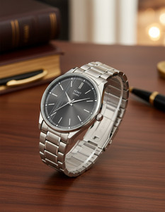 homot Black Aura Men's Black Dial Silver Chain Watch - Image 6