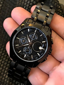 NITYA TSHORT - FULL Black New Formal Analog Watch for Men's Day & Date Feature Dial Stainless Steel Strap Analog Watch  - For Men