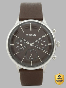 Titan NQ90134SL02 Titan Light Leathers Multifunction Brown Dial Brown LeatherStrap Analog Watch  - For Men