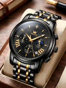 OLEVS 2892 OLEVS Mens Watch Chronograph Luxury Wrist Watch Black Analog Watch  - For Men