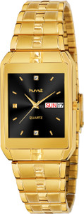 hsnt HT-9151 ORIGINAL GOLD PLATED DAY & DATE FUNCTIONING PREMIUM QUALITY Analog Watch  - For Men