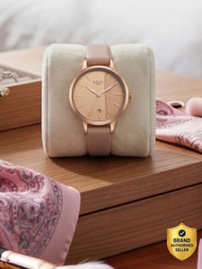 Titan Titan Raga Viva Rose Gold Dial Beige LeatherStrap Analog Watch - For Women