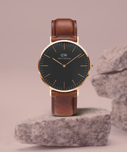 DANIEL WELLINGTON Classic ST Mawes Black color Round 40 mm