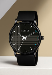 Alexei Tuton Black/Liner Edition LDBK3007CW-Black Edition | Premium Silicone Belt | Durable & Trendy Analog Watch  - For Men